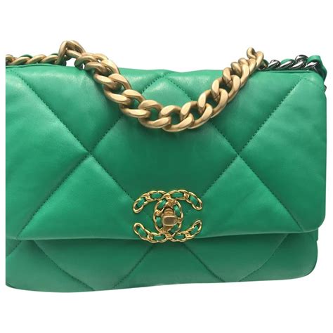 chanel green handbags|Chanel green tote.